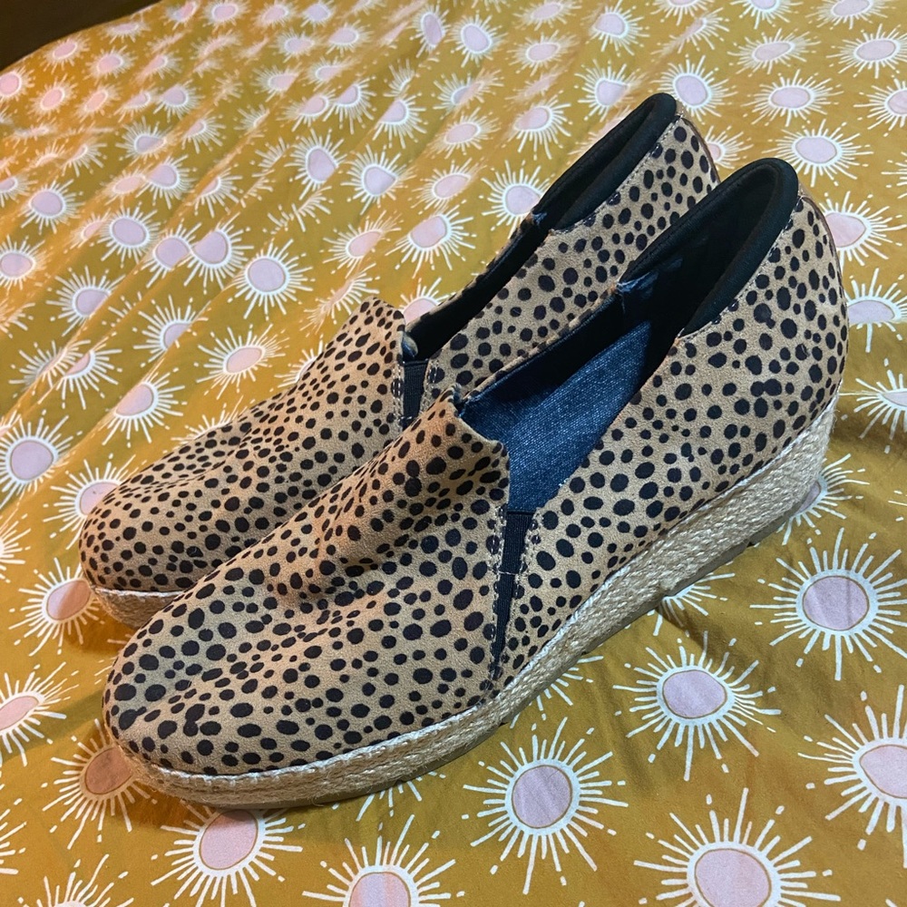 Dr Scholl’s cheetah wedge heels